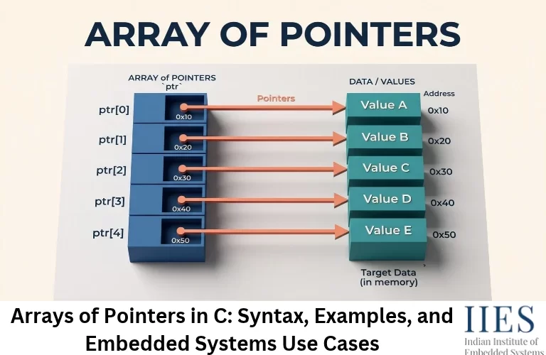 Arrays of Pointers in C: Syntax, Examples, and Embedded Systems Use Cases