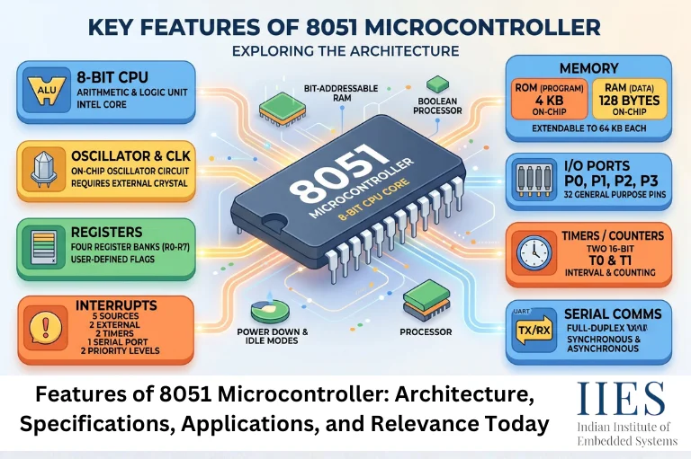 Features of 8051 Microcontroller Architecture, Specifications, Applications, and Relevance Today