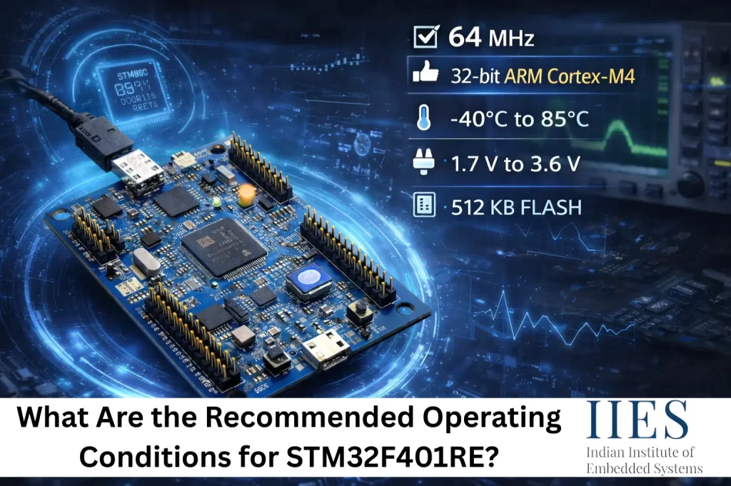 Recommended operating conditions for STM32F401RE