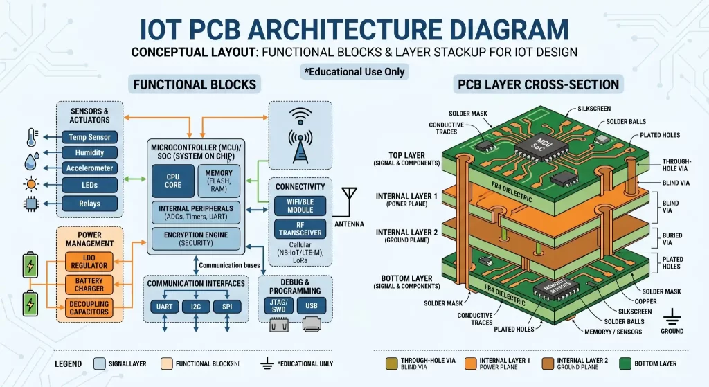 IoT PCB architecture diagram