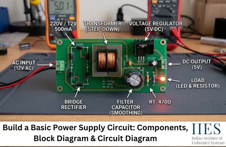 Build a Basic Power Supply Circuit Components, Block Diagram & Circuit Diagram
