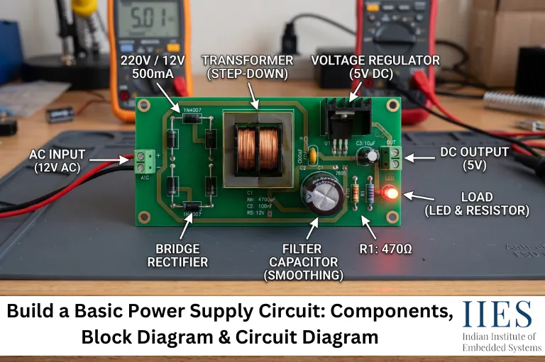 Build a Basic Power Supply Circuit Components, Block Diagram & Circuit Diagram