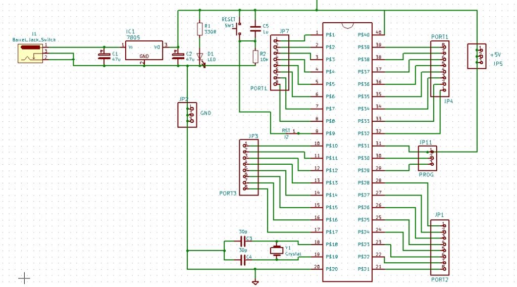 Schematic of 8051 / AT89C51 Development Board