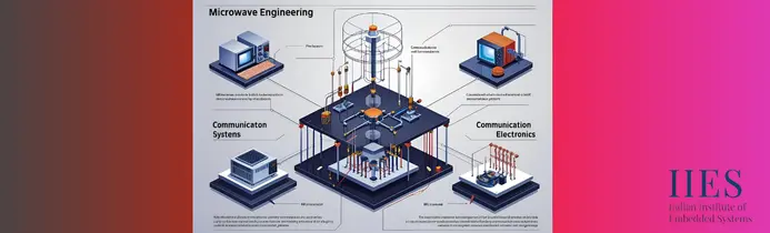 Microwave engineering diagram showing wave guides and antennas in communication systems