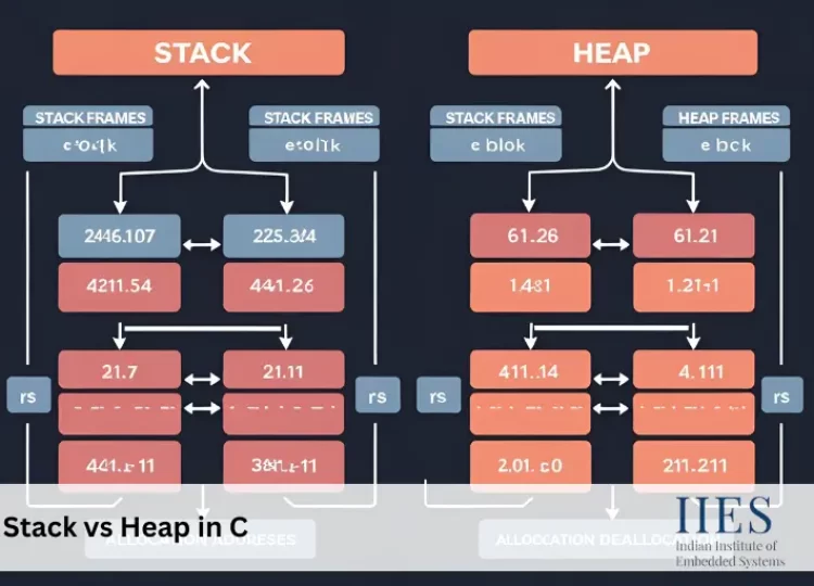 Stack vs heap memory allocation differences in C programming